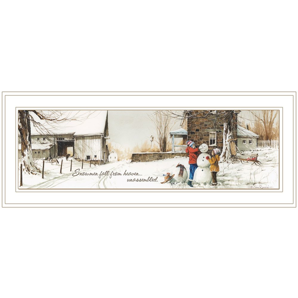 Snowmen from Heaven 2 White Framed Print Wall Art HomeRoots