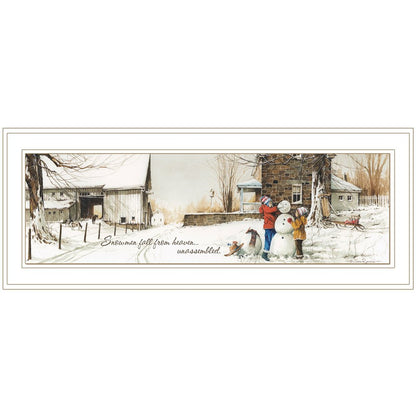 Snowmen from Heaven 2 White Framed Print Wall Art HomeRoots