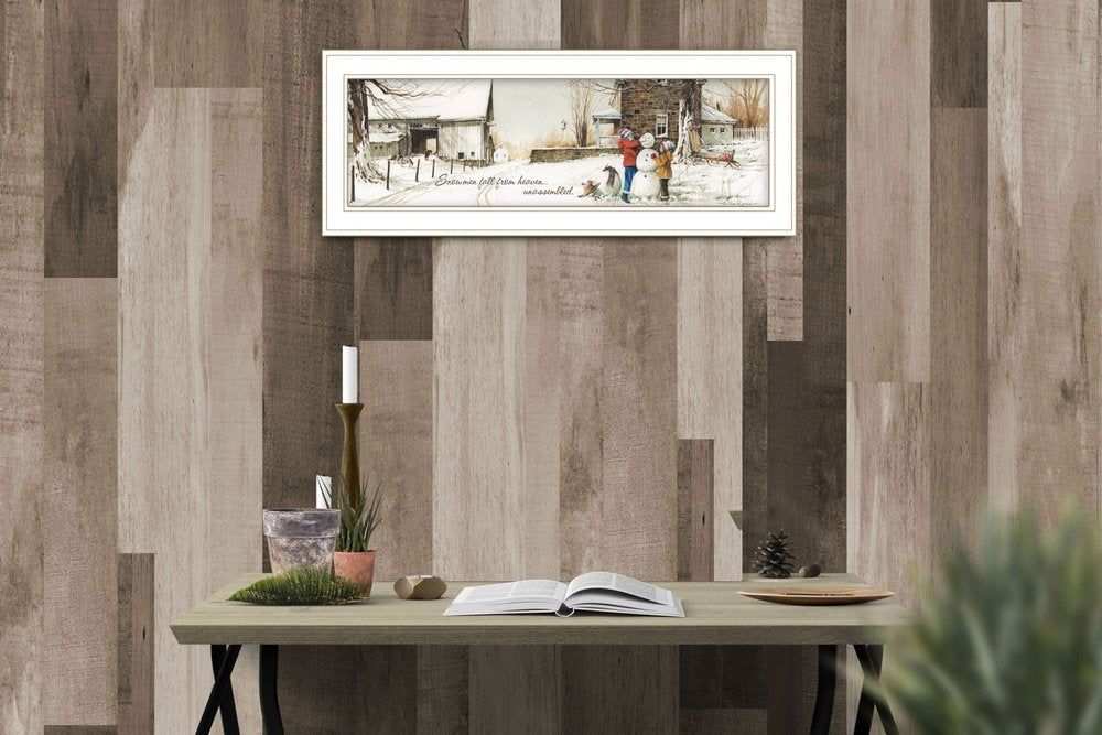 Snowmen from Heaven 2 White Framed Print Wall Art HomeRoots