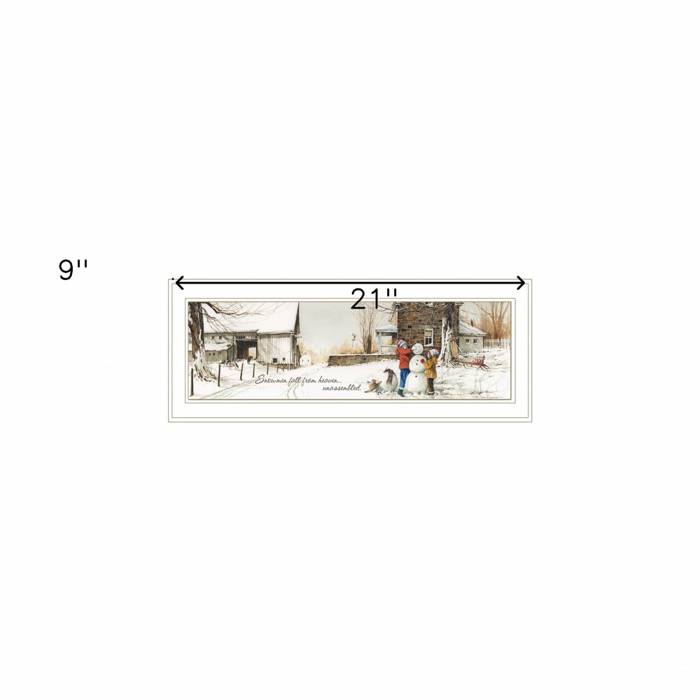 Snowmen from Heaven 2 White Framed Print Wall Art HomeRoots