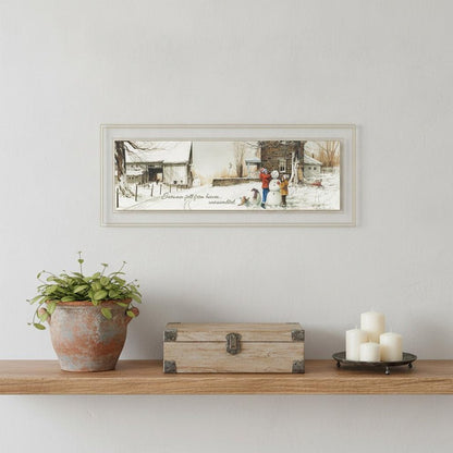 Snowmen from Heaven 2 White Framed Print Wall Art HomeRoots