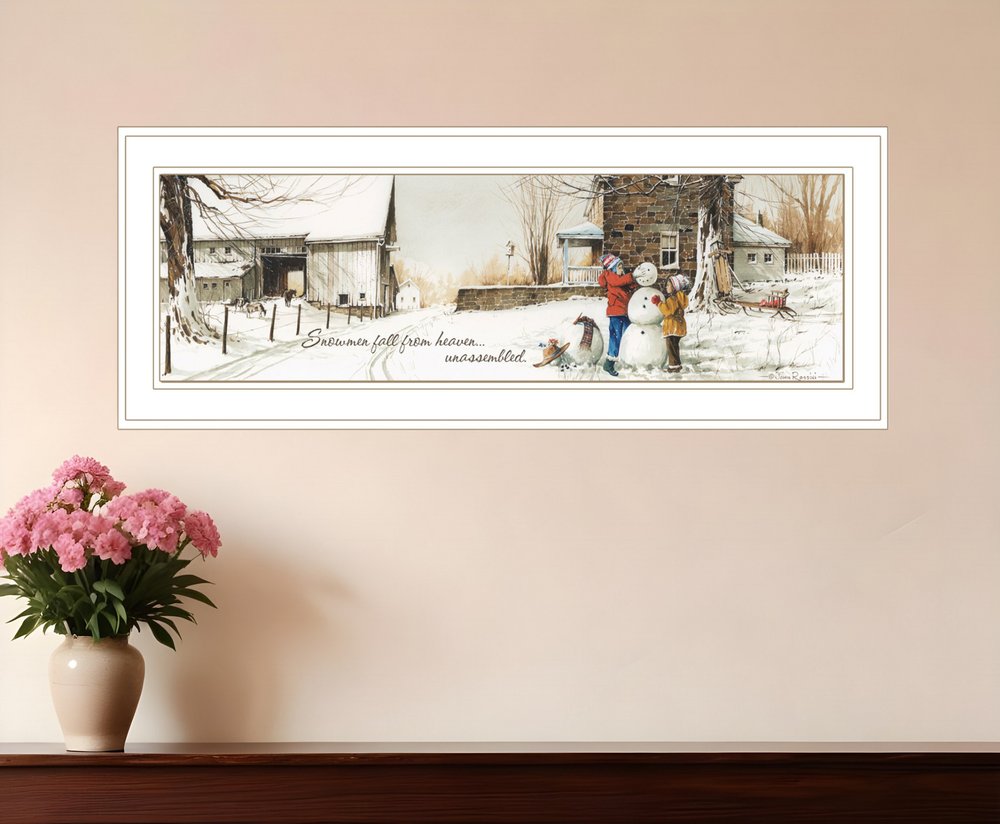 Snowmen from Heaven 2 White Framed Print Wall Art HomeRoots