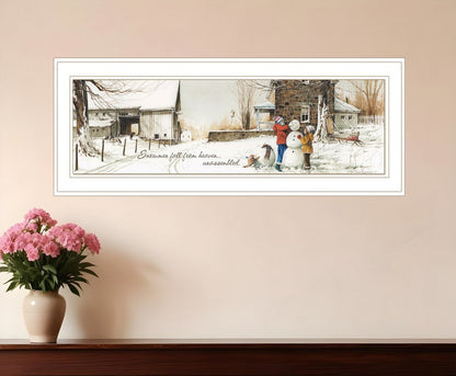 Snowmen from Heaven 2 White Framed Print Wall Art HomeRoots
