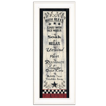 Bath Rules 4 White Framed Print Bathroom Wall Art HomeRoots