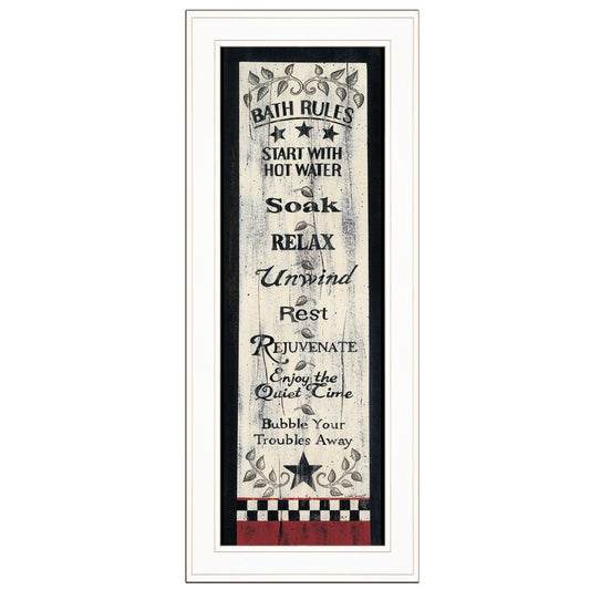 Bath Rules 4 White Framed Print Bathroom Wall Art HomeRoots
