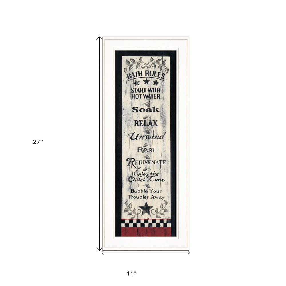 Bath Rules 4 White Framed Print Bathroom Wall Art HomeRoots