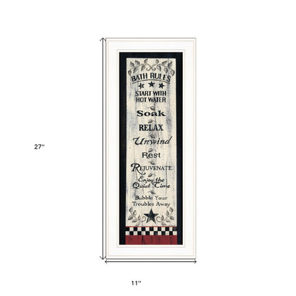 Bath Rules 4 White Framed Print Bathroom Wall Art HomeRoots