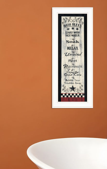 Bath Rules 4 White Framed Print Bathroom Wall Art HomeRoots
