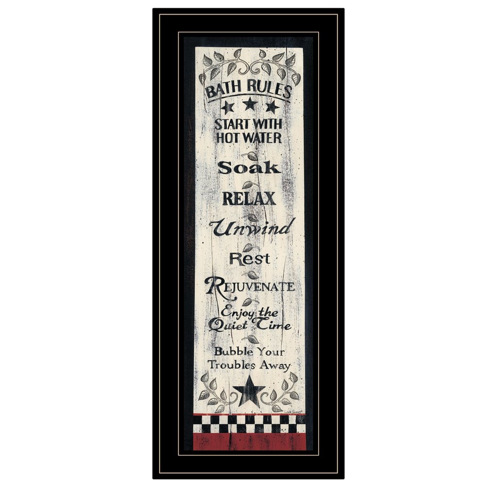 Bath Rules 5 Black Framed Print Bathroom Wall Art HomeRoots