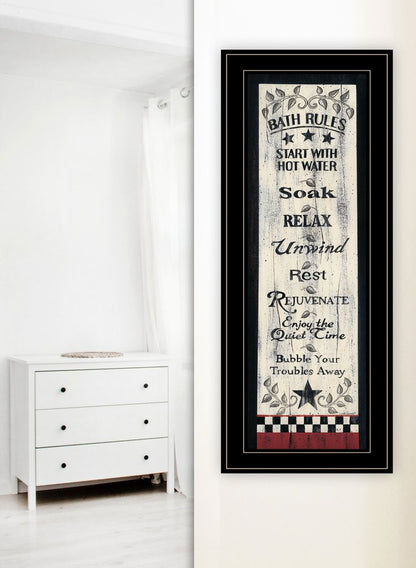 Bath Rules 5 Black Framed Print Bathroom Wall Art HomeRoots