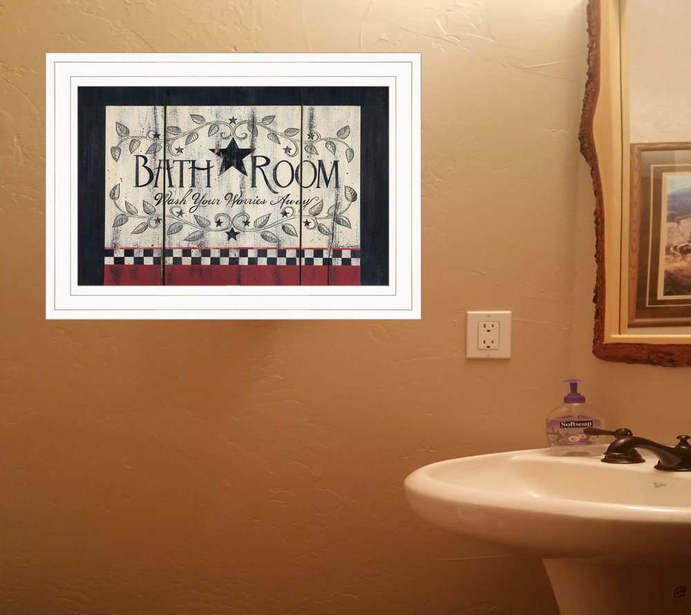 Bathroom 2 White Framed Print Bathroom Wall Art HomeRoots