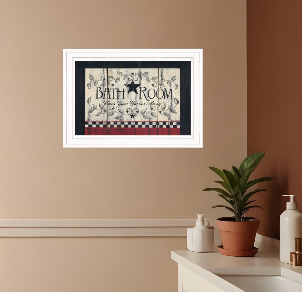 Bathroom 2 White Framed Print Bathroom Wall Art HomeRoots