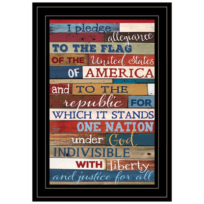 Red White and Blue Pledge Of Allegiance Black Framed Print Wall Art HomeRoots