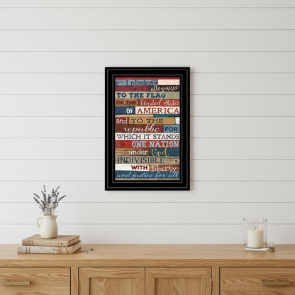 Red White and Blue Pledge Of Allegiance Black Framed Print Wall Art HomeRoots