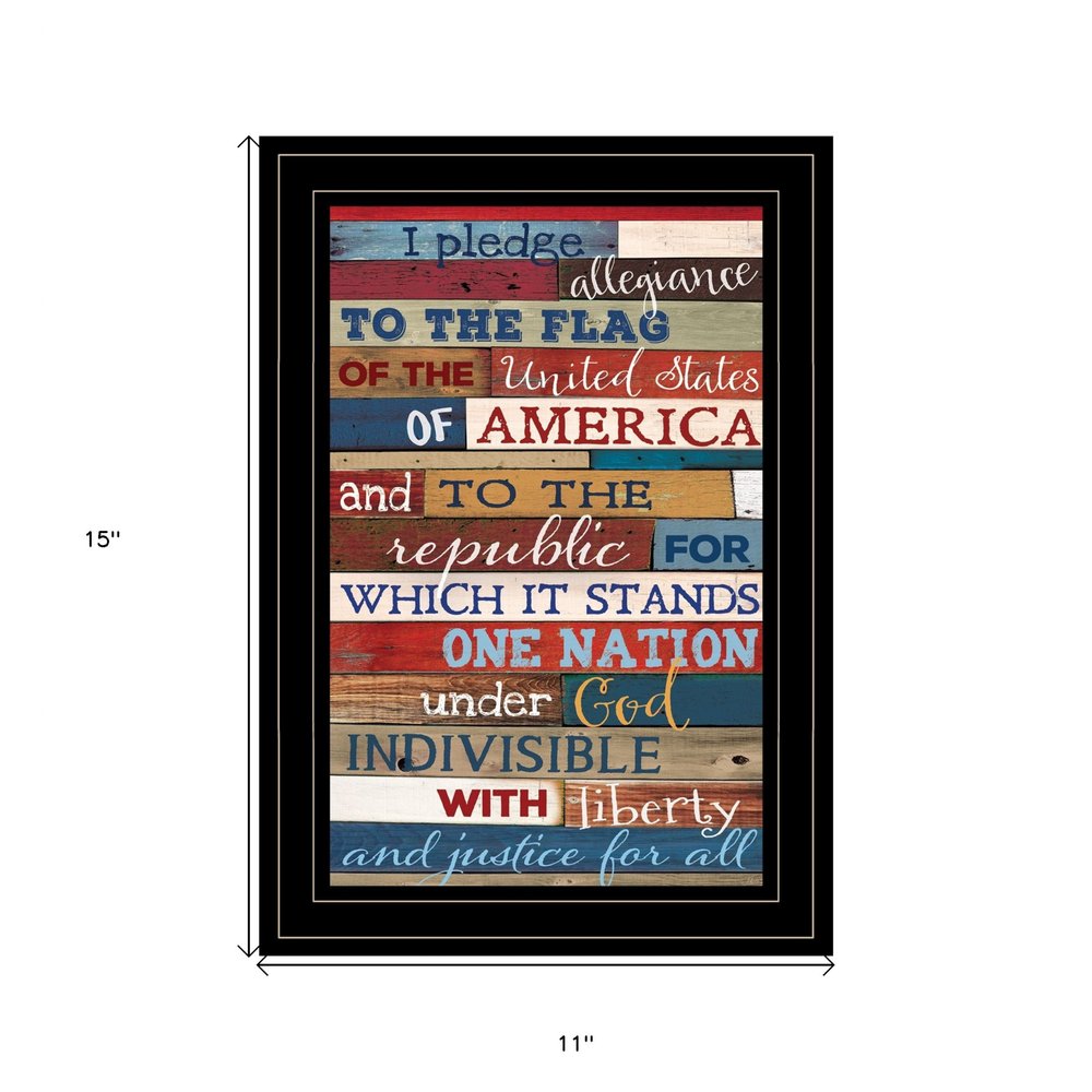 Red White and Blue Pledge Of Allegiance Black Framed Print Wall Art HomeRoots