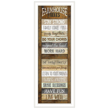 Farmhouse Rules 2 White Framed Print Wall Art HomeRoots