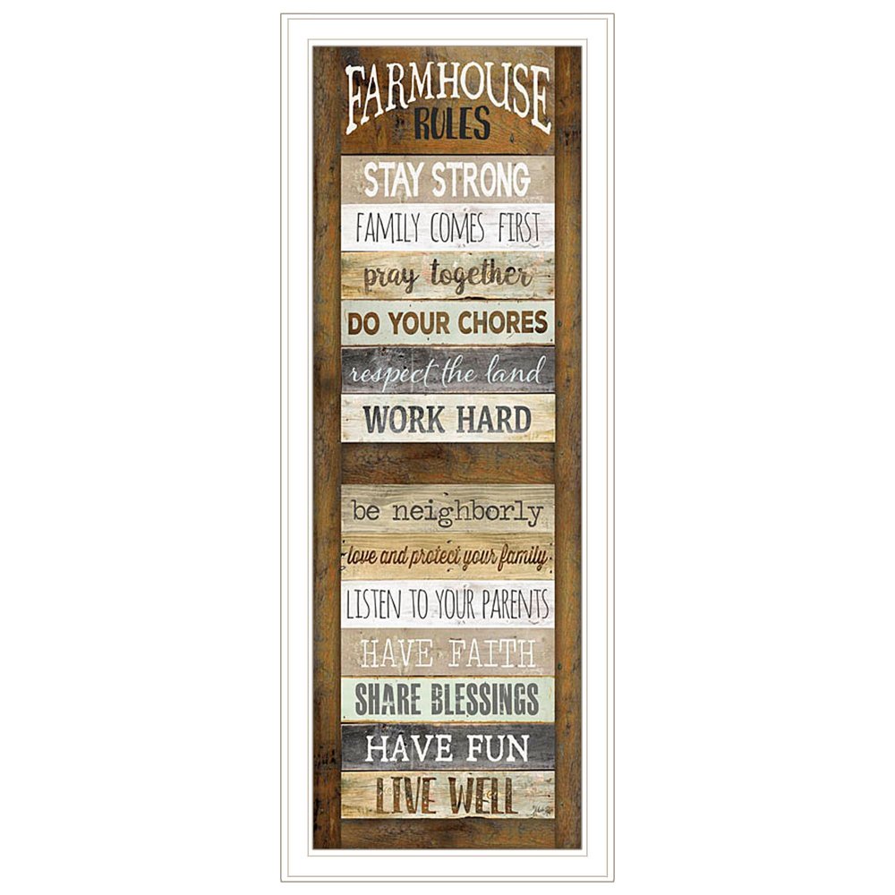 Farmhouse Rules 2 White Framed Print Wall Art HomeRoots