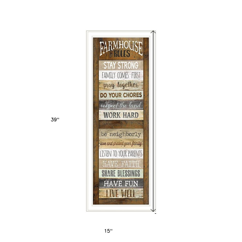 Farmhouse Rules 2 White Framed Print Wall Art HomeRoots