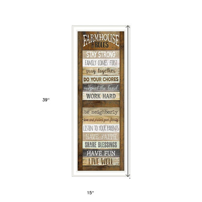 Farmhouse Rules 2 White Framed Print Wall Art HomeRoots