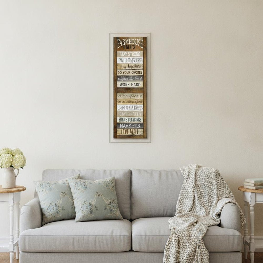 Farmhouse Rules 2 White Framed Print Wall Art HomeRoots