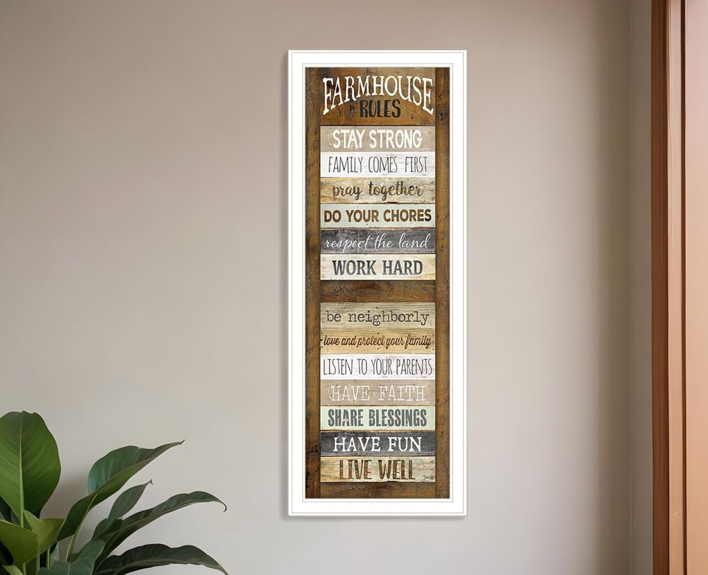 Farmhouse Rules 2 White Framed Print Wall Art HomeRoots