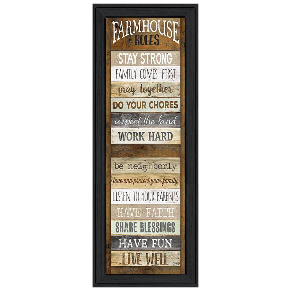 Farmhouse Rules 3 Black Framed Print Wall Art HomeRoots