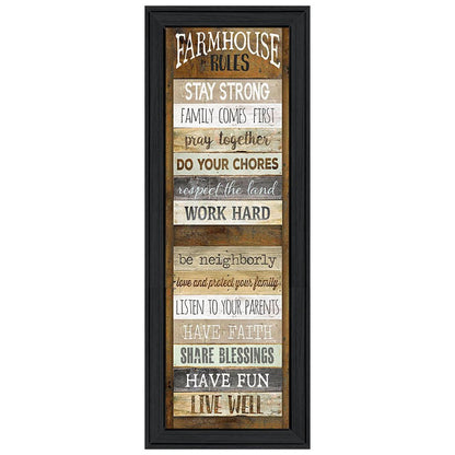 Farmhouse Rules 3 Black Framed Print Wall Art HomeRoots