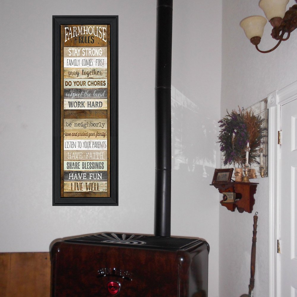Farmhouse Rules 3 Black Framed Print Wall Art HomeRoots