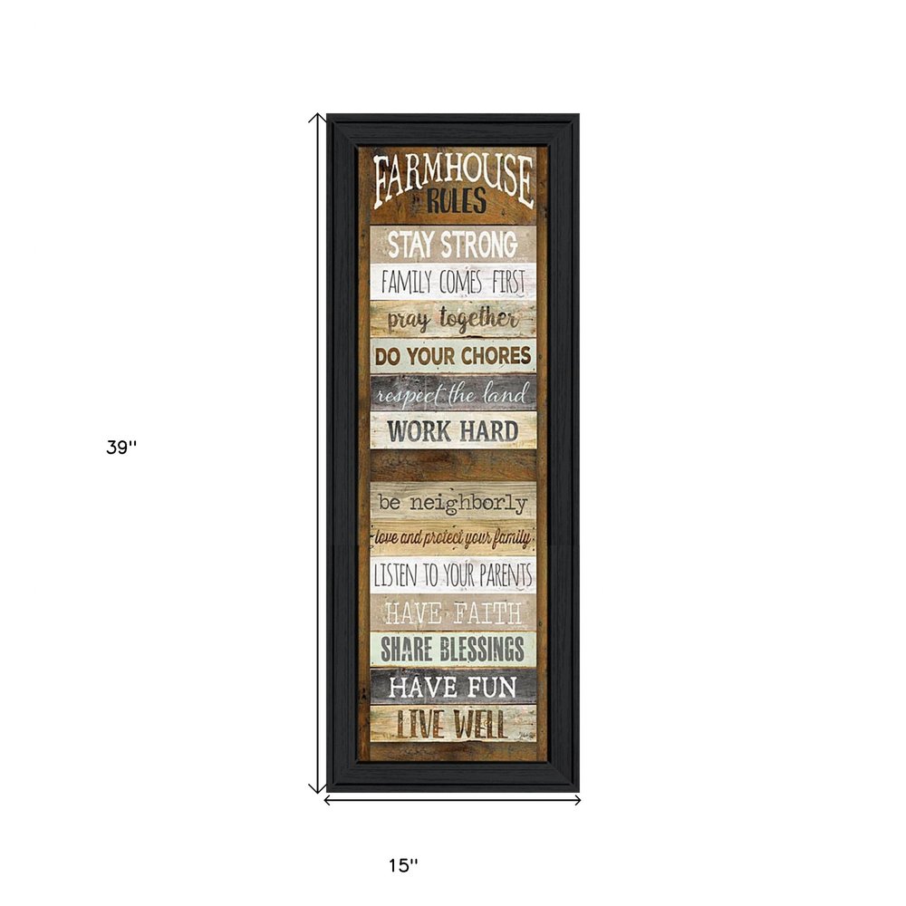 Farmhouse Rules 3 Black Framed Print Wall Art HomeRoots