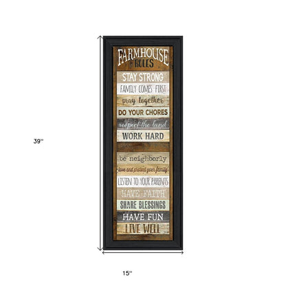 Farmhouse Rules 3 Black Framed Print Wall Art HomeRoots