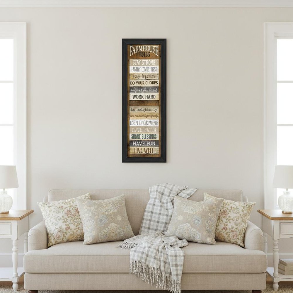 Farmhouse Rules 3 Black Framed Print Wall Art HomeRoots