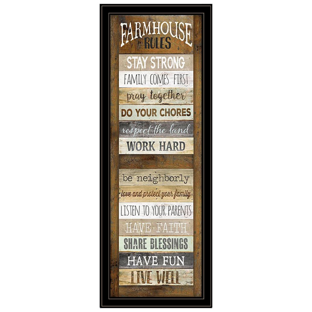 Farmhouse Rules 4 Black Framed Print Wall Art HomeRoots