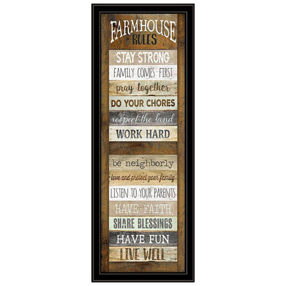 Farmhouse Rules 4 Black Framed Print Wall Art HomeRoots
