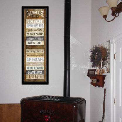 Farmhouse Rules 4 Black Framed Print Wall Art HomeRoots