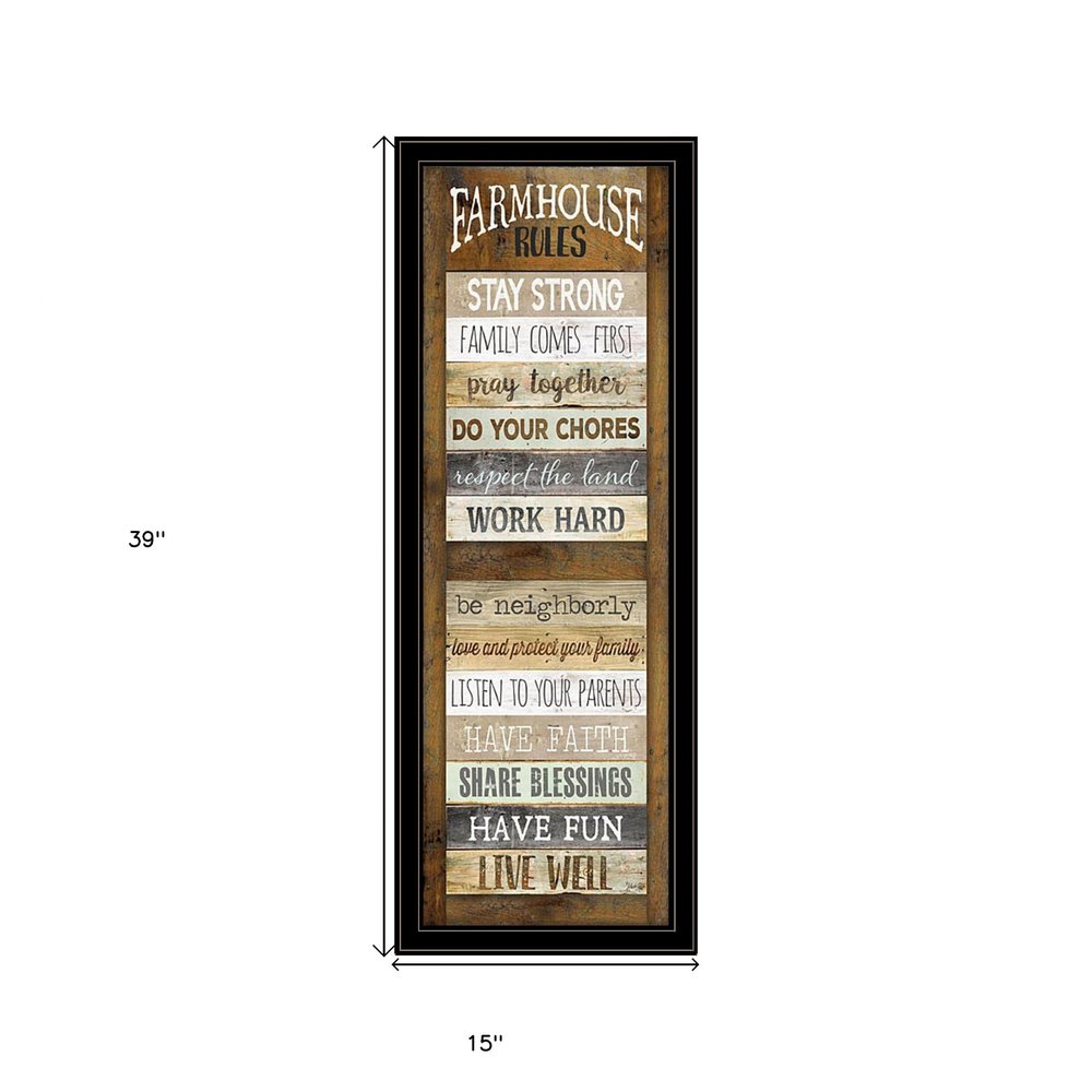 Farmhouse Rules 4 Black Framed Print Wall Art HomeRoots