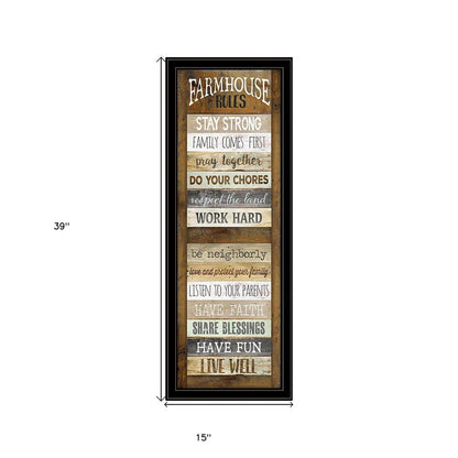 Farmhouse Rules 4 Black Framed Print Wall Art HomeRoots