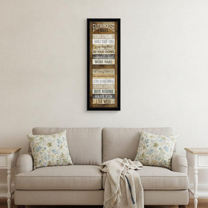 Farmhouse Rules 4 Black Framed Print Wall Art HomeRoots