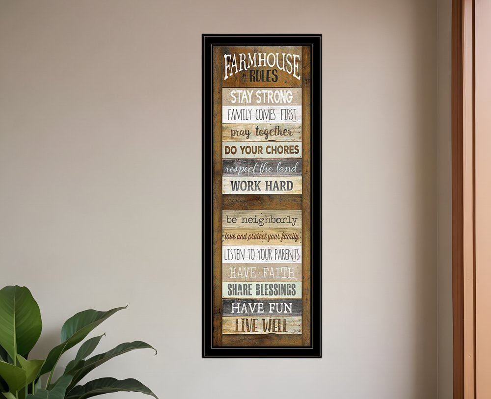 Farmhouse Rules 4 Black Framed Print Wall Art HomeRoots
