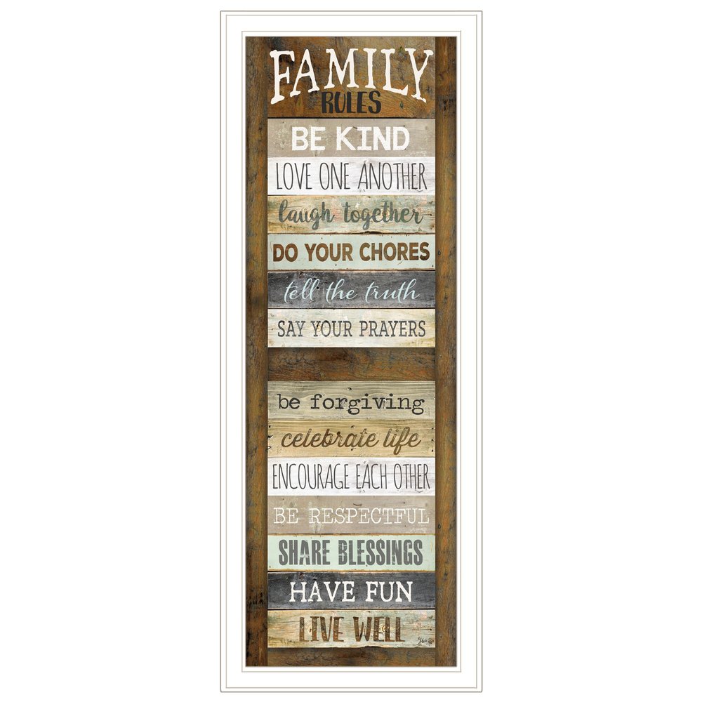 Family Rules Shutter 2 White Framed Print Wall Art HomeRoots