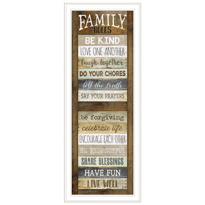 Family Rules Shutter 2 White Framed Print Wall Art HomeRoots