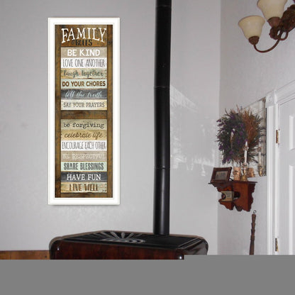 Family Rules Shutter 2 White Framed Print Wall Art HomeRoots