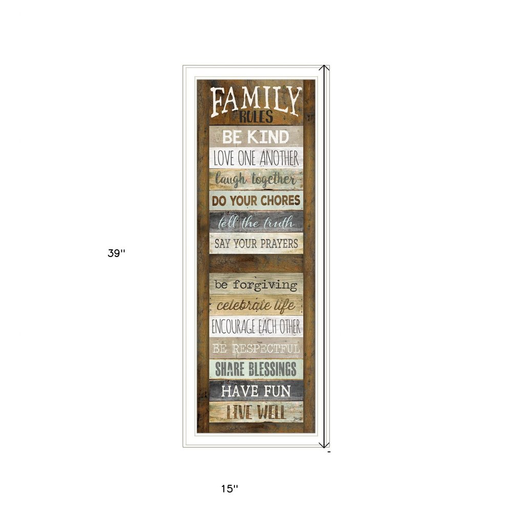 Family Rules Shutter 2 White Framed Print Wall Art HomeRoots
