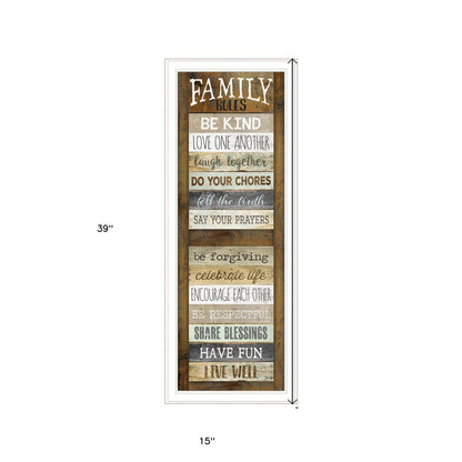 Family Rules Shutter 2 White Framed Print Wall Art HomeRoots