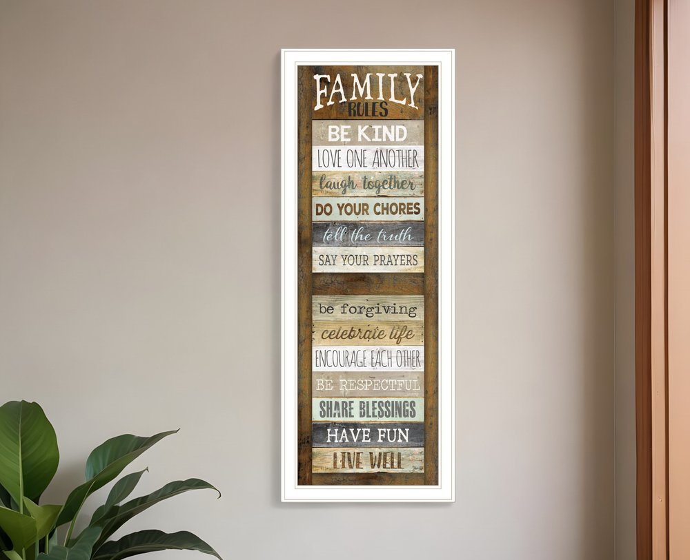 Family Rules Shutter 2 White Framed Print Wall Art HomeRoots