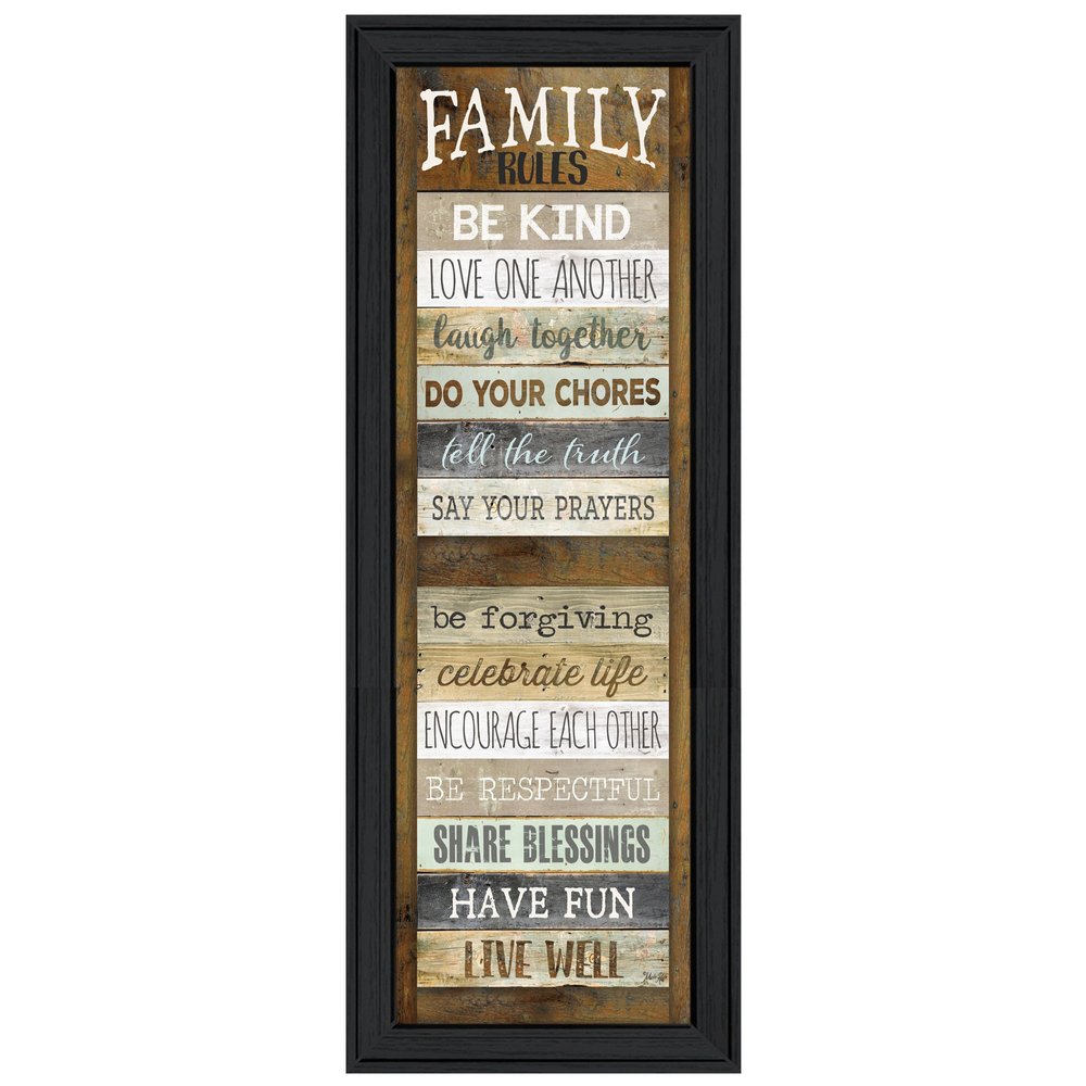 Family Rules Shutter 3 Black Framed Print Wall Art HomeRoots