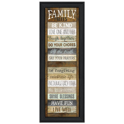 Family Rules Shutter 3 Black Framed Print Wall Art HomeRoots