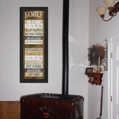 Family Rules Shutter 3 Black Framed Print Wall Art HomeRoots