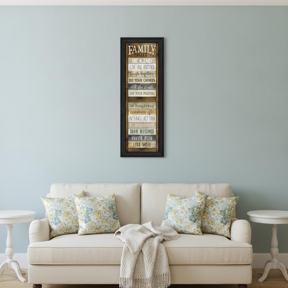 Family Rules Shutter 3 Black Framed Print Wall Art HomeRoots
