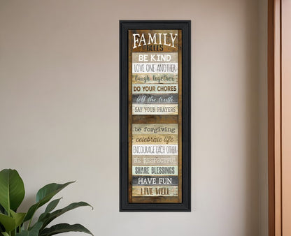 Family Rules Shutter 3 Black Framed Print Wall Art HomeRoots