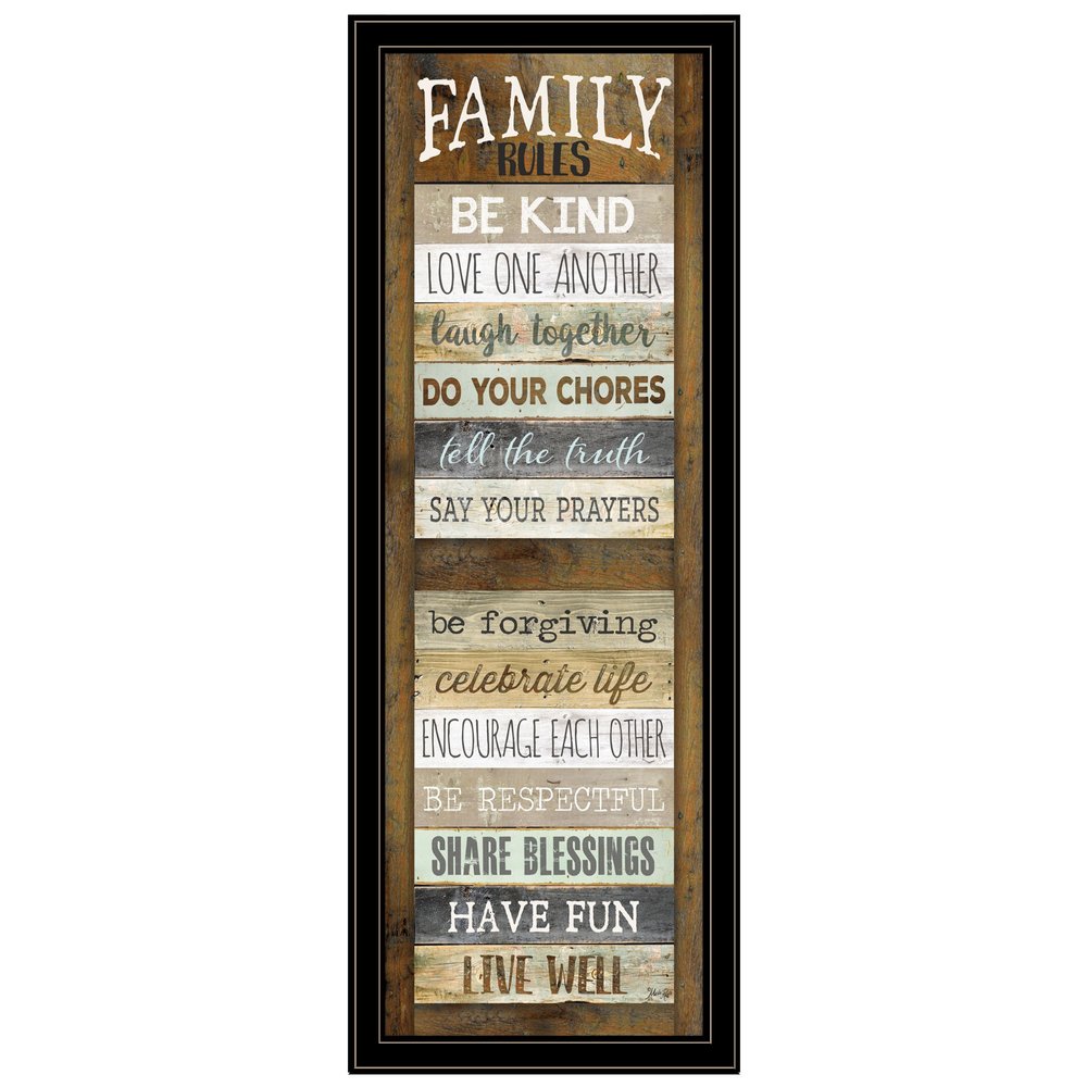 Family Rules Shutter 4 Black Framed Print Wall Art HomeRoots
